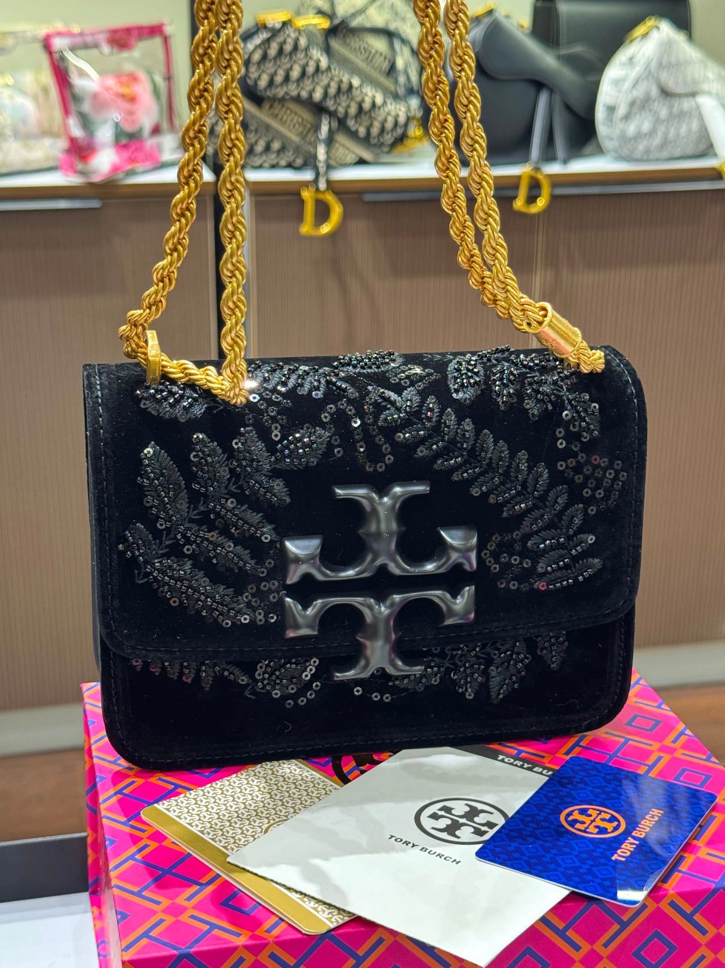 Tory Burch Eleanor Embroidered Velvet
