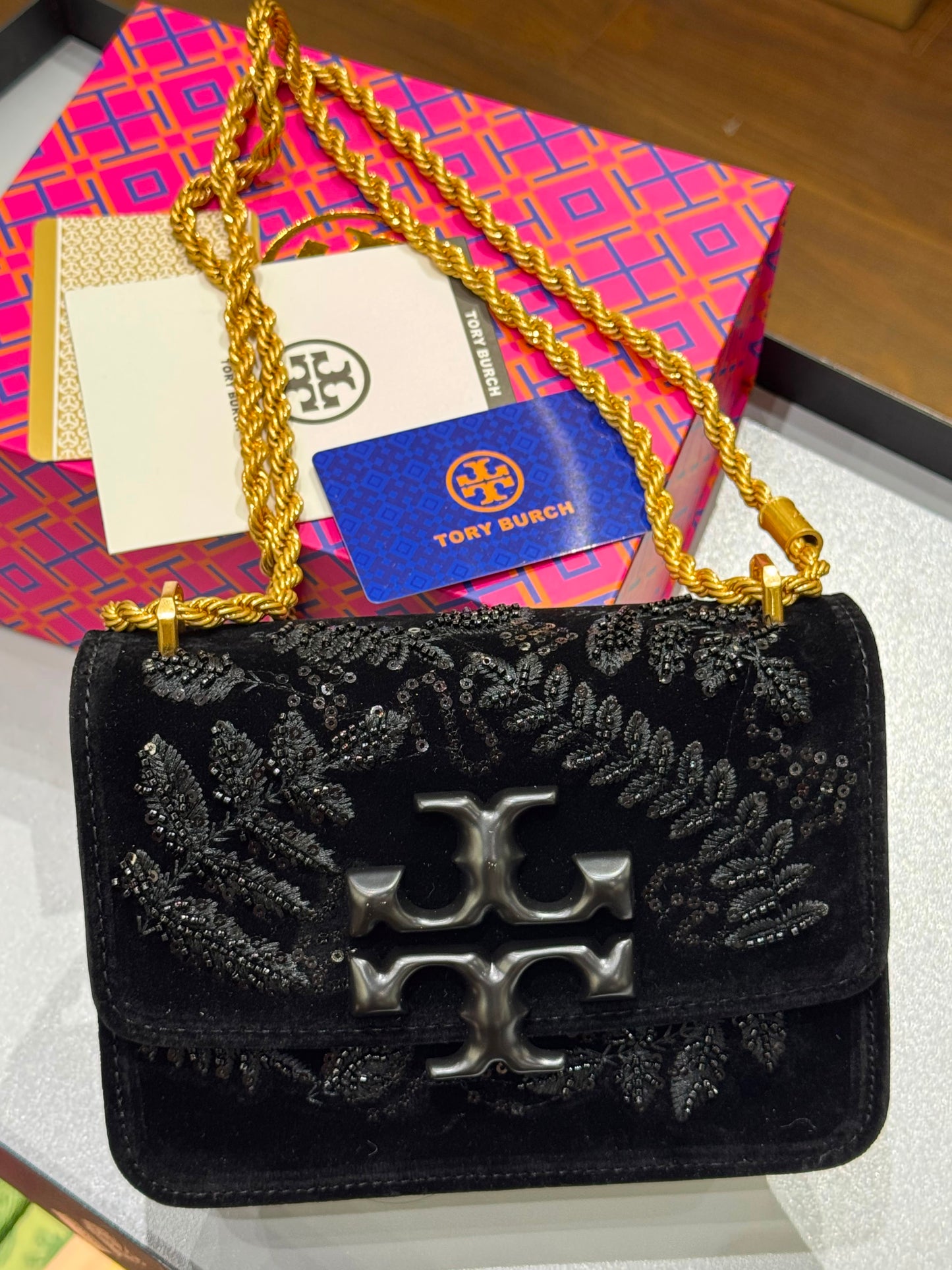 Tory Burch Eleanor Embroidered Velvet