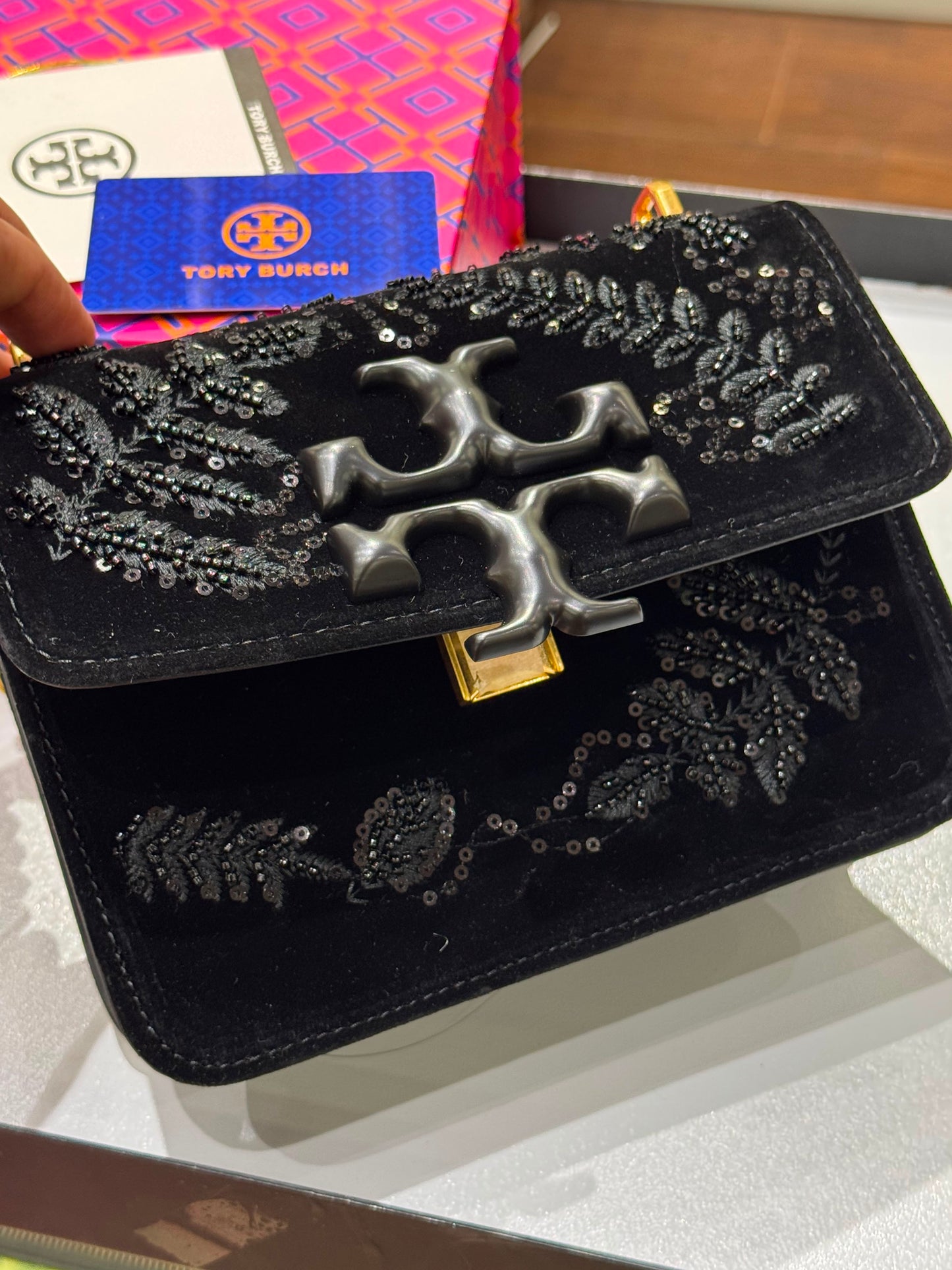 Tory Burch Eleanor Embroidered Velvet